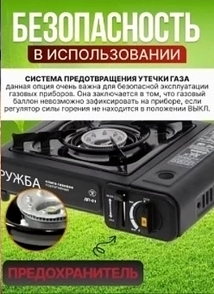 Система предотвращения утечки газа портативной плиты